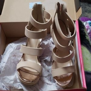 Charlotte Russe Nude Wedges